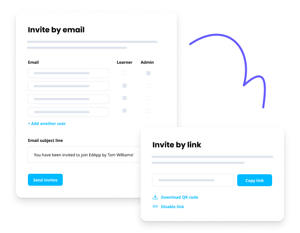 Invite links and bulk uploads
