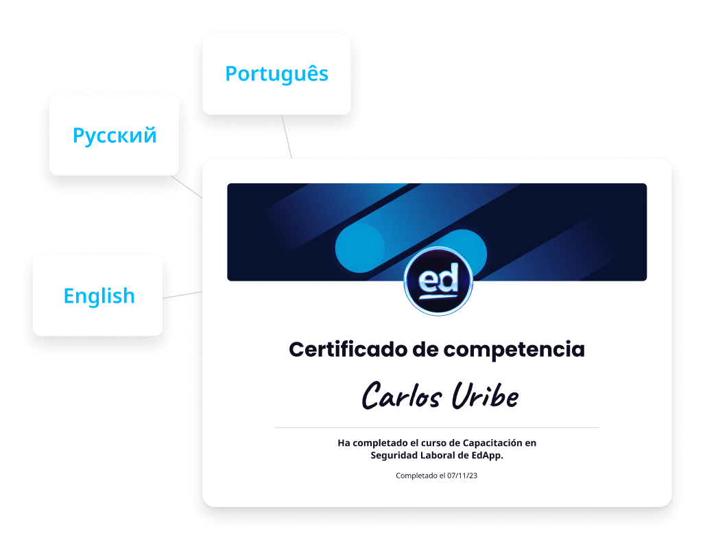 Deliver certifictae sin your learners language